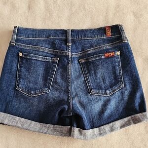 7 For All Mankind Dark Blue Jean Shorts